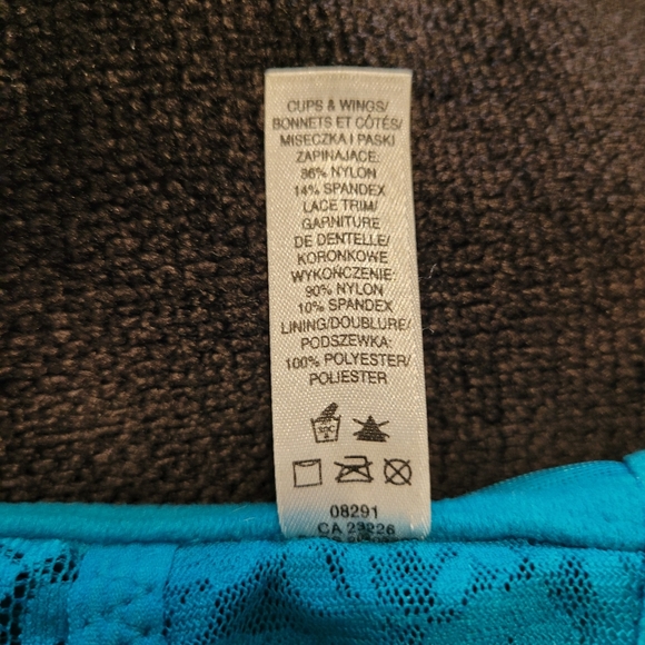 COPY - Lace Bra Turquoise with front closure size Small - Picture 3 of 4